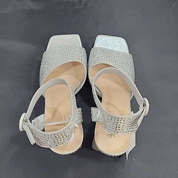 BRAND NEW BISSOU BISSOU JEWEL STUDDED EMBELLISHMENTS SQUARE TOE HIGH HELL SANDAL - Picture 6 of 15